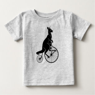 Camiseta De Bebé Kangaroo Riding Vintage Bike Rompwe