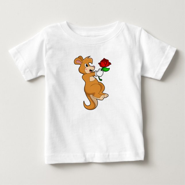 Camiseta De Bebé Kangaroo with Flower (Anverso)