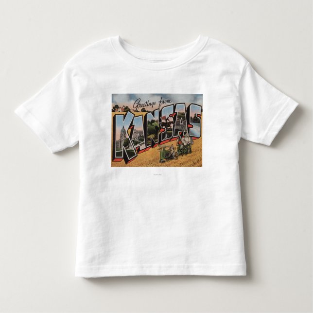 Camiseta De Bebé Kansas (escena del depositante del tractor y del (Anverso)