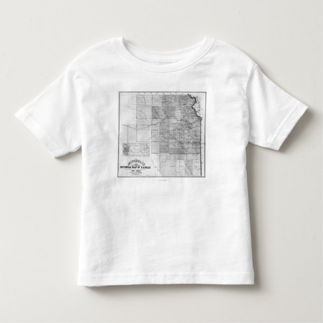 Camiseta De Bebé KansasPanoramic MapKansas (Anverso)