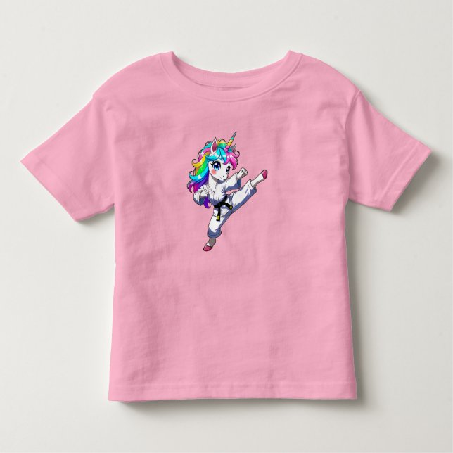 Camiseta De Bebé Karate unicorn  (Anverso)