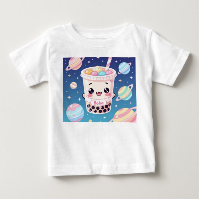 Camiseta De Bebé Kawaii Boba Tea Galaxy Toddler T-Shirt (Anverso)