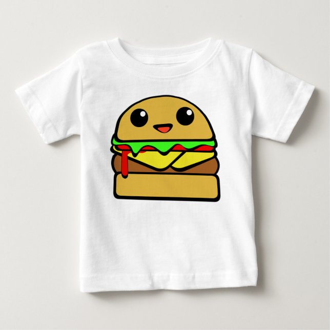 Camiseta De Bebé Kawaii Cheeseburger (Anverso)