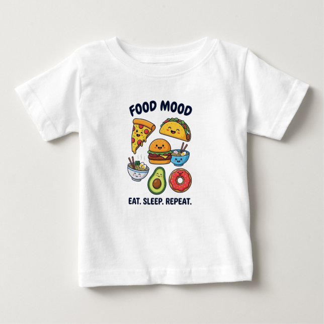 Camiseta De Bebé Kawaii Fast Food Mood Patterns (Anverso)