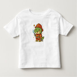 Camiseta De Bebé Kawaii Firefighter Dinosaur – Cute Dino Jobs