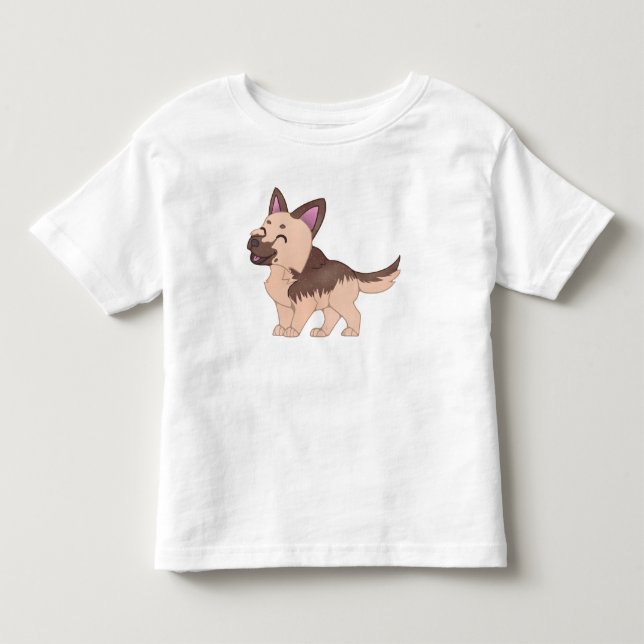 Camiseta De Bebé Kawaii German Shepherd Dog (Anverso)