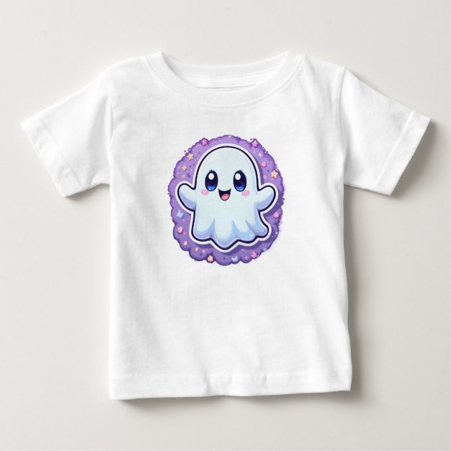 Camiseta De Bebé Kawaii Ghost Baby Bodysuit - Cute Halloween (Anverso)