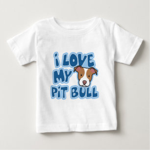 Camiseta De Bebé Kawaii mi niño del pitbull de I amor