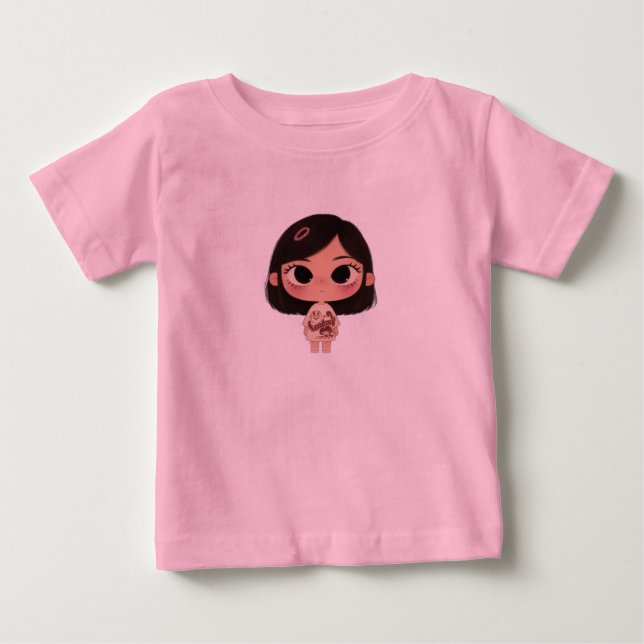 Camiseta de bebé kawaii niña Chibi linda (Anverso)
