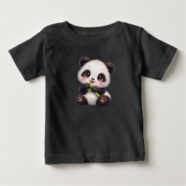 Camiseta De Bebé Kawaii Panda with Bamboo |Unisex Kids Graphic Tee