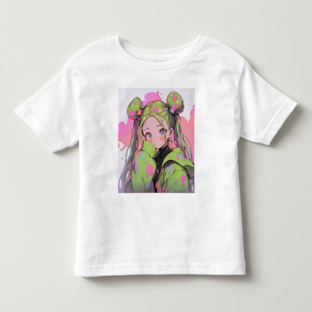 Camiseta De Bebé Kawaii Pastel Splatter Anime Chica (Anverso)