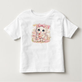Camiseta De Bebé – Kawaii Pink Cat Graphic Tee for Girls & Boys