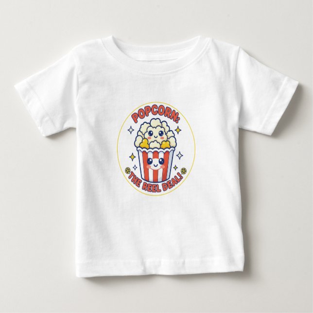 Camiseta De Bebé Kawaii Popcorn Film Pun (Anverso)