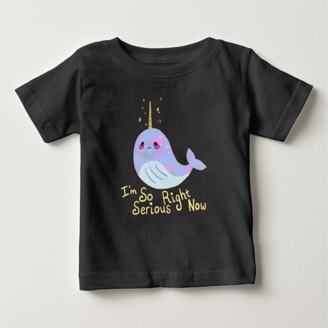 Camiseta De Bebé Kawaii Serious Narwhal (Anverso)