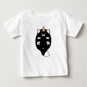 Camiseta De Bebé Kawaii Unicorn Cat Belly