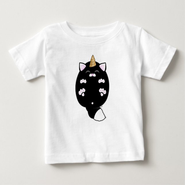 Camiseta De Bebé Kawaii Unicorn Cat Belly (Anverso)