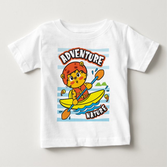 Camiseta De Bebé Kayak de tigre (Anverso)