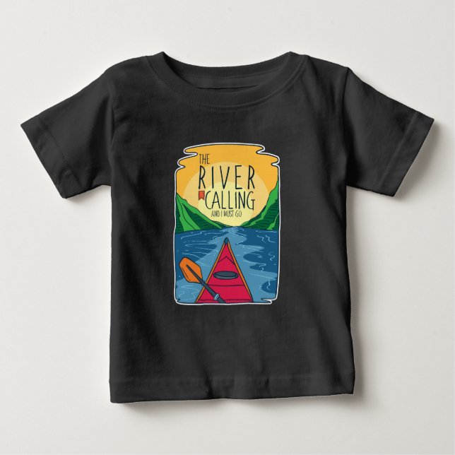 Camiseta De Bebé Kayak - El Río Llama Y Debo Ir (Anverso)