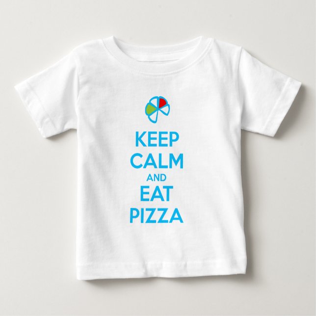 Camiseta De Bebé Keep Calm and Eat Pizza 1 (Anverso)