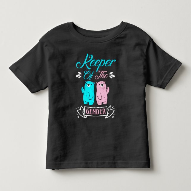 Camiseta De Bebé Keeper of the Gender Pink and Blue Teddy Bear (Anverso)