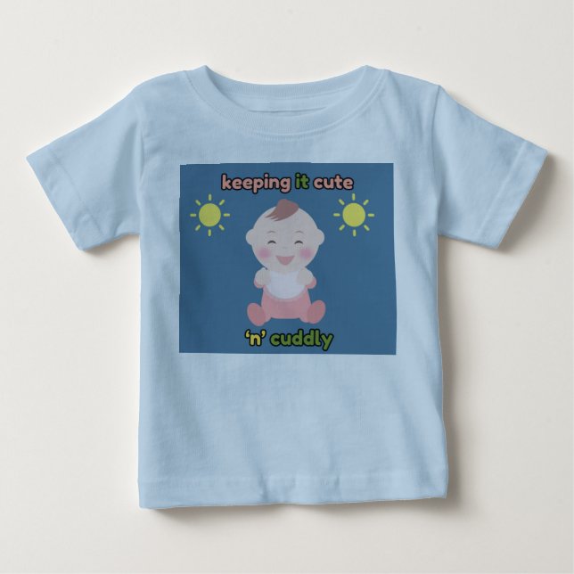 Camiseta De Bebé Keeping It Cute 'n' Cuddly Baby Blue T-shirt (Anverso)