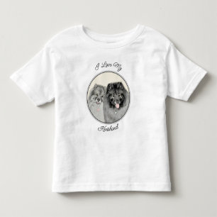 Camiseta De Bebé Keeshond Graphics Keeshond Mom and Son