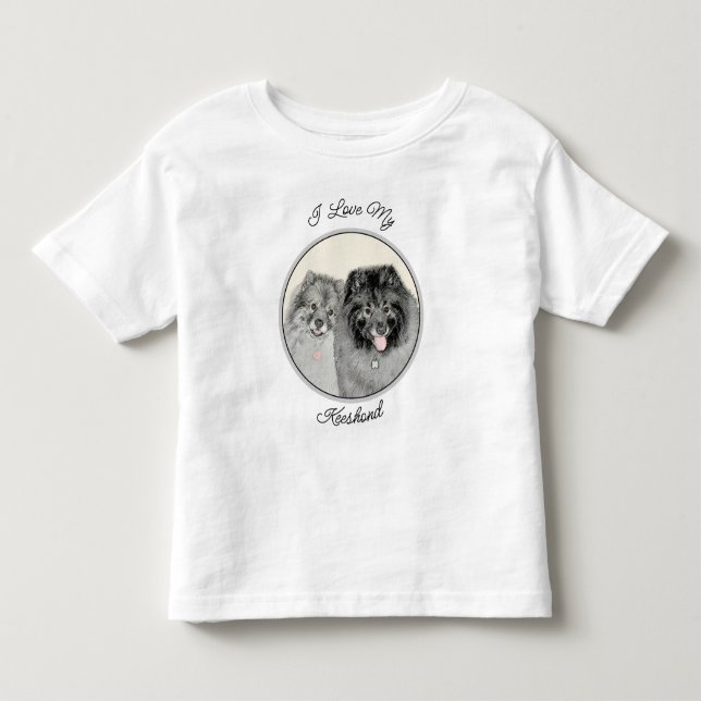 Camiseta De Bebé Keeshond Graphics Keeshond Mom and Son (Anverso)