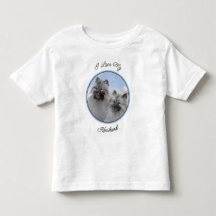 Camiseta De Bebé Keeshond Pair de Kees pintura animal original