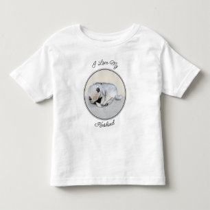 Camiseta De Bebé Keeshond Sleeping Pinting Pintura Original De Perr