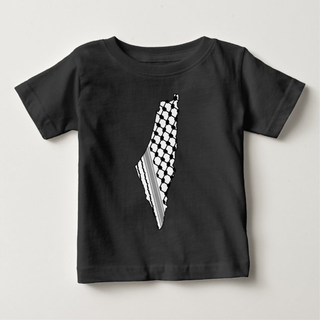 Camiseta De Bebé Keffiyeh palestino, mapa libre de Palestina Kufiya (Anverso)