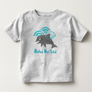Camiseta De Bebé Keiki Watercolor Dolphin Wave