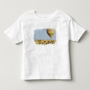 Camiseta De Bebé Kenia, Masai Mara. Los turistas van en globo aeros
