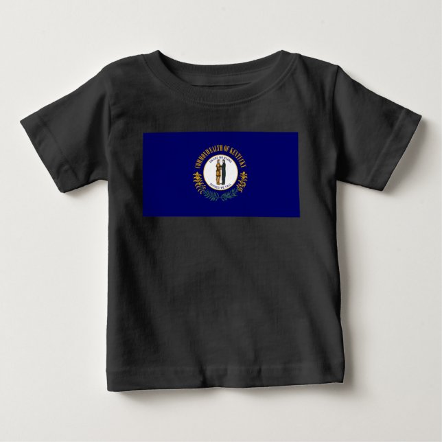 Camiseta De Bebé Kentucky: Bandera estatal de la Commonwealth de Bl (Anverso)