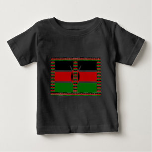 Camiseta De Bebé Kenya Seamless Flags Borde tramas de arte