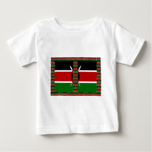Camiseta De Bebé Kenya Seamless Flags Borde tramas de arte
