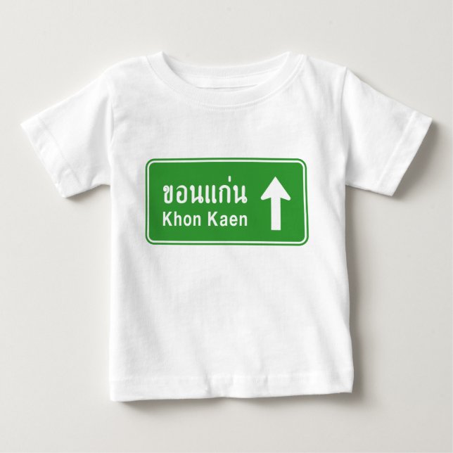 Camiseta De Bebé Khon Kaen por delante ⚠ Rótulo de tráfico por carr (Anverso)