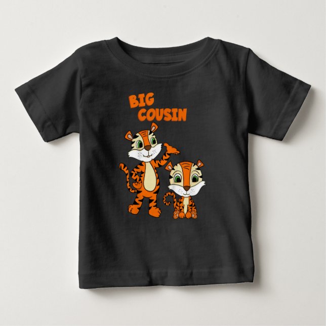 Camiseta De Bebé Kids big cousin boy tiger (Anverso)