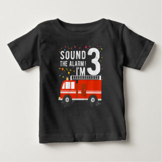 Camiseta De Bebé Kids Fire Truck 3rd Birthday Boy 3 Year Old shirt