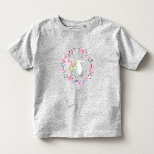 Camiseta De Bebé Kids Gray Easter Bunny T-Shirt (Anverso)