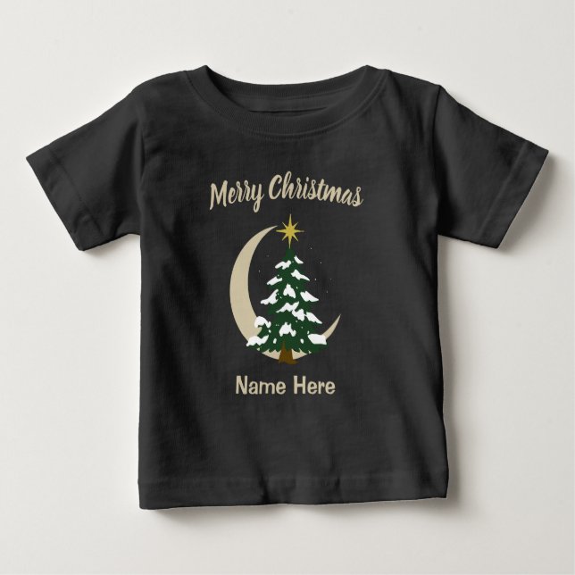 Camiseta De Bebé Kids Pajamas Christmas Tree T-Shirt (Personalize) (Anverso)