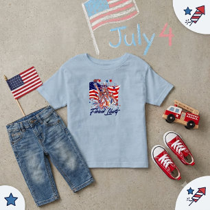 Camiseta De Bebé Kids Patriotic Statue of Liberty American Flag