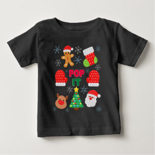Camiseta De Bebé Kids Pop It Navidad Burbuja Santa Reno   