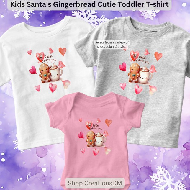 Camiseta De Bebé Kids Santa's Gingerbread Cutie (Subido por el creador)