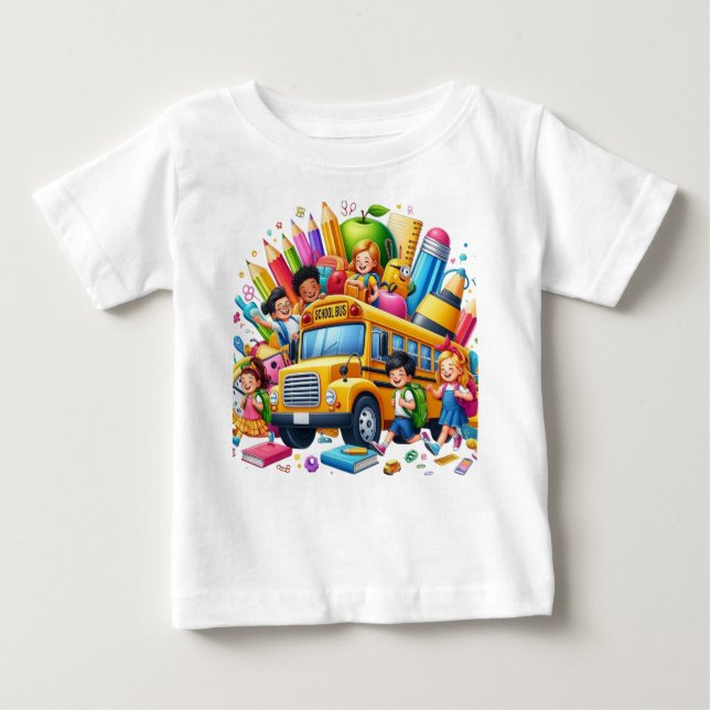 Camiseta De Bebé Kids & School Bus Back to School Bash (Anverso)