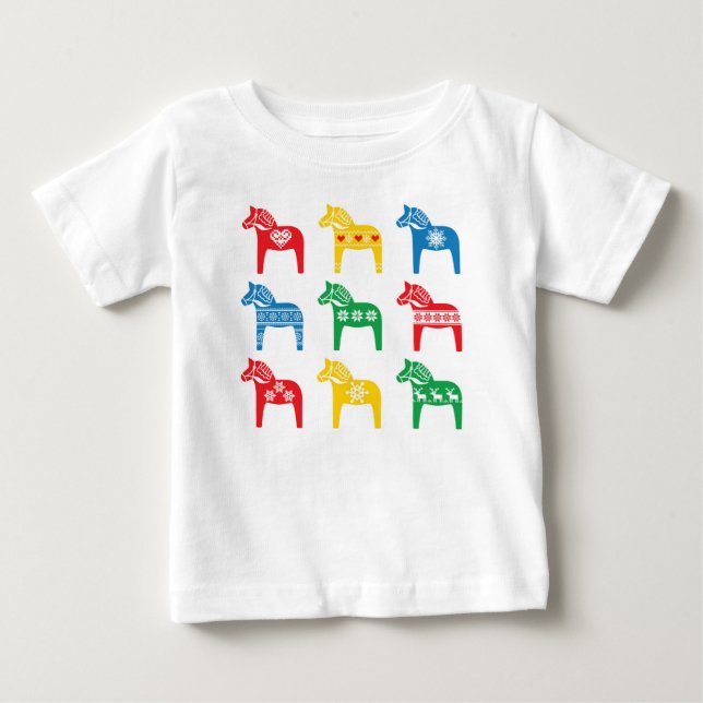 CAMISETA DE BEBÉ KID'S T-SHIRT DALA HORSE CUSTOM NAME (Anverso)