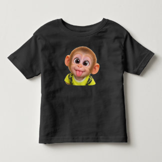 Camiseta De Bebé Kids' T-shirt-funny monkey sticking out its tongue