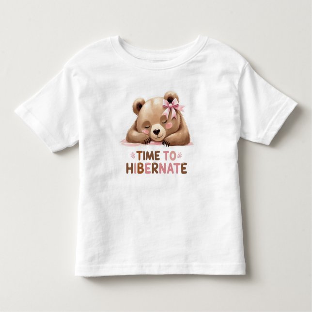 Camiseta De Bebé  Kids Tshirt Sleeping Bear Cute For Kids  (Anverso)
