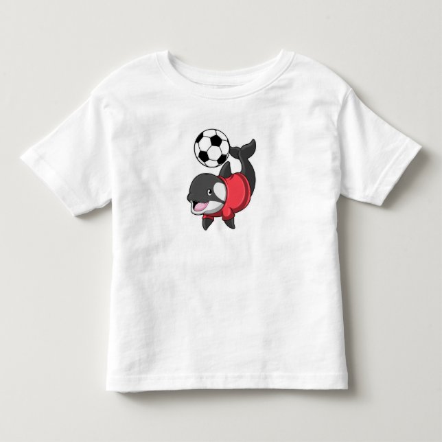 Camiseta De Bebé Killerwhale como jugador de fútbol con fútbol (Anverso)