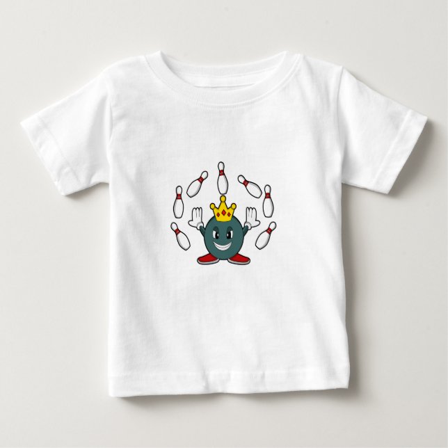 Camiseta De Bebé King en Bowling con bolas (Anverso)