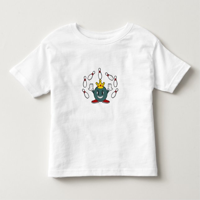 Camiseta De Bebé King en Bowling con bolas (Anverso)